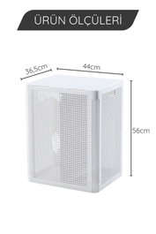 Mijölnir Cesta de Lavandería SMRTDCS-2 de Plástico Blanco 36.5 x 44 x 56 cm